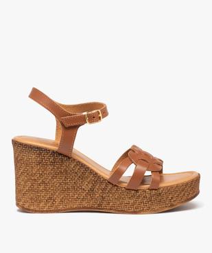 Sandales compensées à brides tressées et semelle fantaisie femme vue1 - GEMO(URBAIN) - GEMO