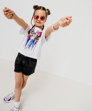 Short en jean à bord franc fille vue1 - GEMO 4G FILLE - GEMO