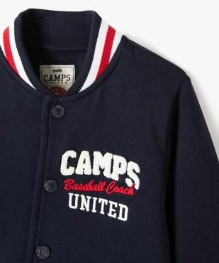 Sweat garçon avec fermeture pression et finitions tricolores - Camps United vue3 - CAMPS UNITED - GEMO