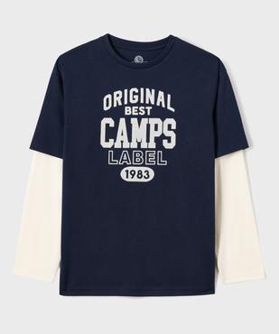 Tee-shirt manches longues effet 2-en-1 imprimé garçon - Camps United vue1 - CAMPS GEMO FOR GOOD - GEMO