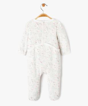 Pyjama bébé en velours imprimé avec ouverture pont-dos vue4 - GEMO(BB COUCHE) - GEMO