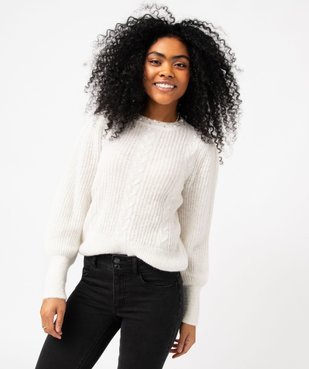 Pull torsadé à col fantaisie femme vue1 - GEMO(FEMME PAP) - GEMO
