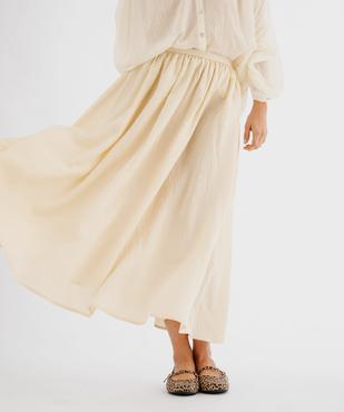 Jupe longue et ample en viscose froissée femme vue1 - GEMO 4G FEMME - GEMO