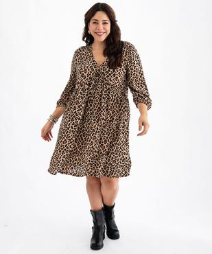 Robe imprimée à manches courtes femme grande taille vue1 - GEMO (G TAILLE) - GEMO