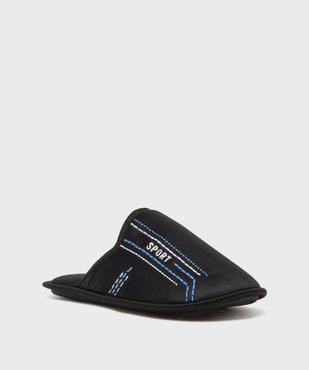 Chaussons mules en velours inscription sport homme vue2 - GEMO(HOMWR HOM) - GEMO