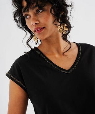 Tee-shirt à manches courtes avec finitions scintillantes femme vue7 - GEMO 4G FEMME - GEMO