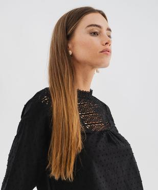 Blouse en coton avec décolleté en dentelle femme vue3 - GEMO(FEMME PAP) - GEMO