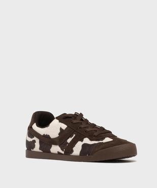 Baskets basses à lacets motifs pelage de vache femme - Camps United vue2 - CAMPS - GEMO