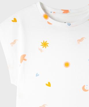 Tee-shirt imprimé à manches ultra courtes fille vue2 - GEMO 4G FILLE - GEMO