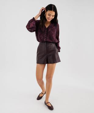 Short ample en matière synthétique cuir imitation femme vue4 - GEMO(FEMME PAP) - GEMO