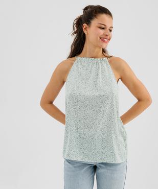 Blouse emmanchures américaines en satin fleuri femme vue1 - GEMO(FEMME PAP) - GEMO
