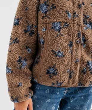 Sweat pressionné en sherpa imprimé à col montant femme vue4 - GEMO(FEMME PAP) - GEMO