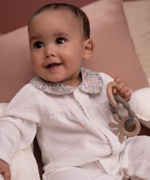 Pyjama en velours à col Claudine et ouverture devant bébé fille vue6 - GEMO 4G BEBE - GEMO