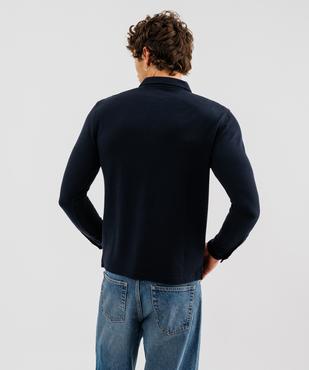 Polo maille manches longues homme vue3 - GEMO 4G HOMME - GEMO