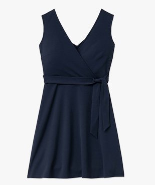 Robe femme avec décolleté cache-coeur et dos dentelle vue4 - GEMO(FEMME PAP) - GEMO