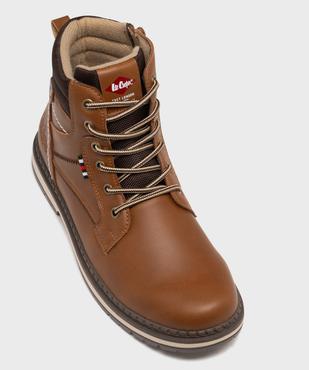 Boots crantées doublure chaude à lacets et zip homme - Lee Cooper vue5 - LEE COOPER - GEMO