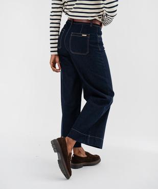 Jean cropped wide leg avec ceinture femme - LuluCastagnette vue3 - LULU CASTAGNETTE G4G D - GEMO