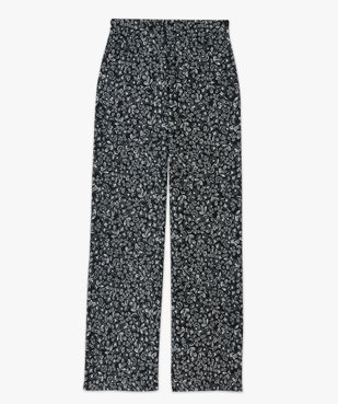 Pantalon large en maille texturée et extensible imprimé femme vue4 - GEMO(FEMME PAP) - GEMO
