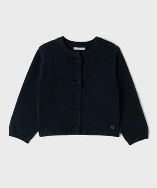 Gilet à col rond et petits noeuds fille - LuluCastagnette vue2 - LULUCASTAGNETTE - GEMO