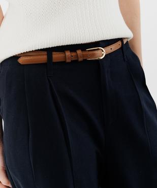 Pantalon large en viscose et lin avec ceinture femme - LuluCastagnette vue2 - LULUCASTAGNETTE - GEMO
