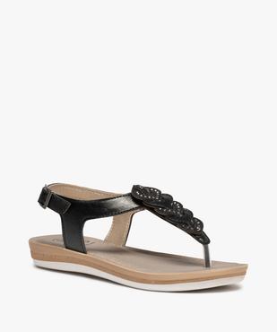 Sandales femme métallisées à bride entre-doigts tressée vue2 - GEMO (CASUAL) - GEMO