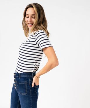 Polo manches courtes à rayures femme - LuluCastagnette vue1 - LULUCASTAGNETTE - GEMO