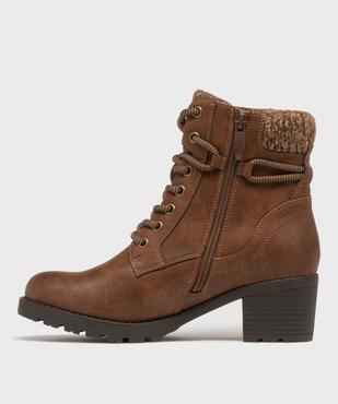 Boots femme à talon et fourrées avec col chaussette vue9 - GEMO(URBAIN) - GEMO