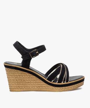 Sandales femme à talon compensé et détails métallisés vue1 - GEMO(URBAIN) - GEMO