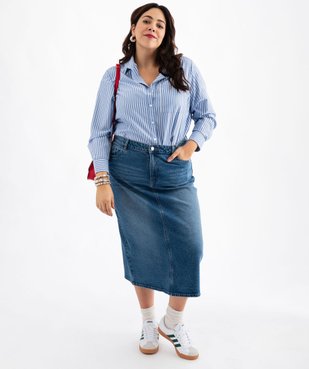 Jupe en jean longue en denim stretch femme grande taille vue1 - GEMO 4G GT - GEMO