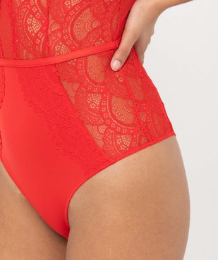 Body femme en dentelle et microfibre vue5 - GEMO(HOMWR FEM) - GEMO