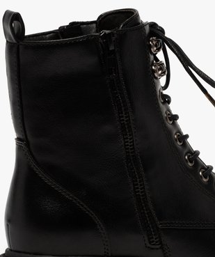 Boots femme unis à semelle crantée et zip décoratif vue6 - GEMO (CASUAL) - GEMO
