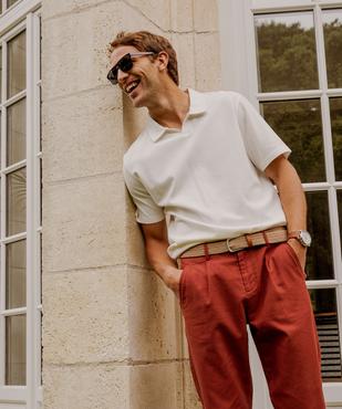 Polo manches courtes en maille nid d’abeille homme vue4 - GEMO 4G HOMME - GEMO