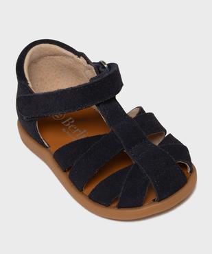 Chaussures en cuir à scratch et côtés ouverts bébé garçon - Berlingot vue5 - BERLINGOT BY POM D'API (M) - GEMO