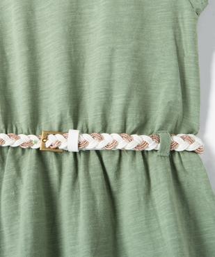 Robe fille avec haut en broderie anglaise et ceinture tressée vue3 - GEMO (ENFANT) - GEMO