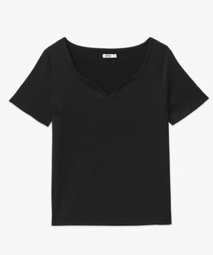 Tee-shirt manches courtes en maille gaufrée femme vue4 - GEMO(FEMME PAP) - GEMO