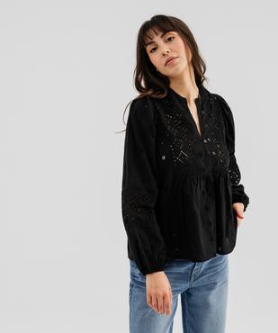 Blouse brodée à manches longues femme vue1 - GEMO(FEMME PAP) - GEMO
