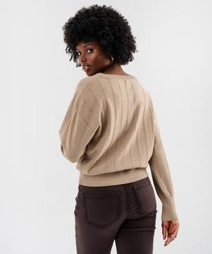 Pull en maille fine texturée et pailletée femme vue3 - GEMO(FEMME PAP) - GEMO