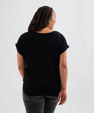 Tee-shirt manches courtes fluide à col V dentelle femme grande taille vue3 - GEMO 4G GT - GEMO