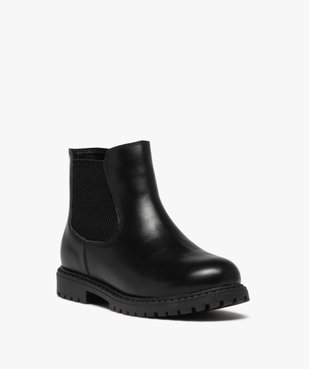 Boots garçon style Chelsea unies à semelle crantée vue2 - GEMO (ENFANT) - GEMO