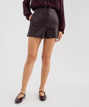 Short ample en matière synthétique cuir imitation femme vue1 - GEMO(FEMME PAP) - GEMO