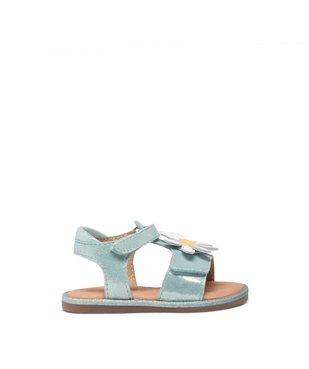 Sandales bébé fille en cuir métallisé avec fleur fantaisie - MOD8 vue1 - MOD8 - GEMO