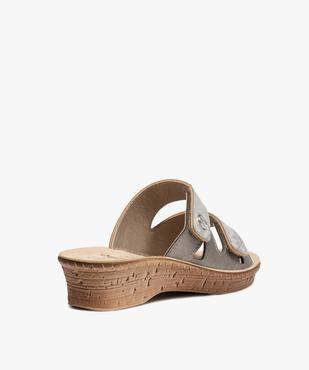 Mules femme confort à brides ajustables métallisées vue4 - GEMO (CONFORT) - GEMO