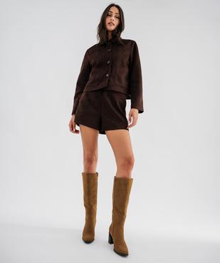 Veste courte en suédine femme vue6 - GEMO(FEMME PAP) - GEMO