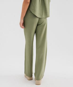 Pantalon large en viscose et lin femme vue3 - GEMO 4G FEMME - GEMO