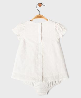 Ensemble robe de cérémonie brodée et culotte bloomer bébé fille vue4 - GEMO(BB COUCHE) - GEMO