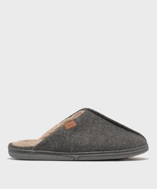 Chaussons mules en feutrine et fourrure imitation homme - Dim vue1 - DIM - GEMO