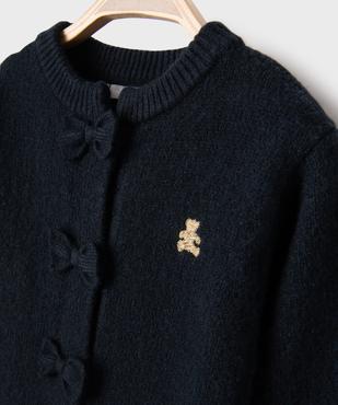 Gilet avec petits noeuds sur l’avant bébé fille - LuluCastagnette vue2 - LULU CASTAGNETTE G4G D - GEMO