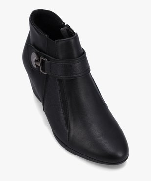 Boots femme confort unies à talon dessus cuir vue5 - GEMO (CONFORT) - GEMO