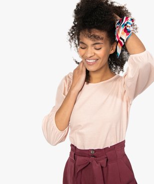 Tee-shirt femme à manches 3/4 bouffantes vue2 - GEMO(FEMME PAP) - GEMO