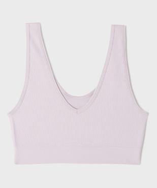 Brassière réversible en maille côtelée fille vue1 - GEMO 4G FILLE - GEMO